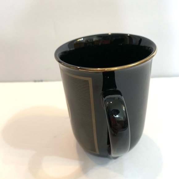 Otagiri Japan Papillon Black Porcelain Coffee Cup Mug Gold Leaf Butterfly - Picture 3 of 5